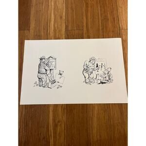 Smokey the Bear teaching fire safety poster-NOS